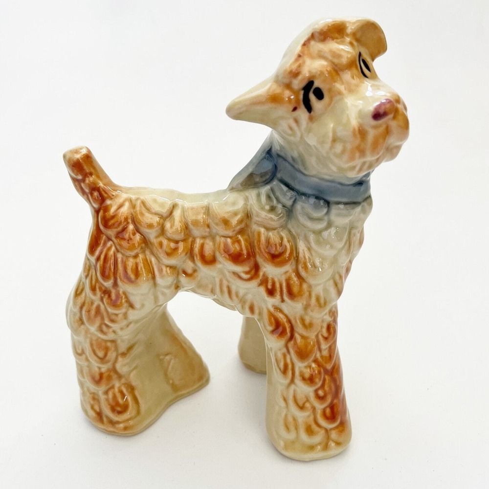 VTG 50's Shawnee Art Pottery Airedale Terrier Dog Ceramic Style Figurine